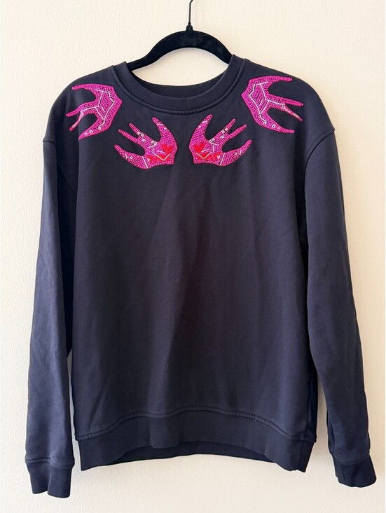 McQ by Alexander McQueen Tops - Alexander McQueen MCQ Swallow Embroidered Crewneck sweater Birds S